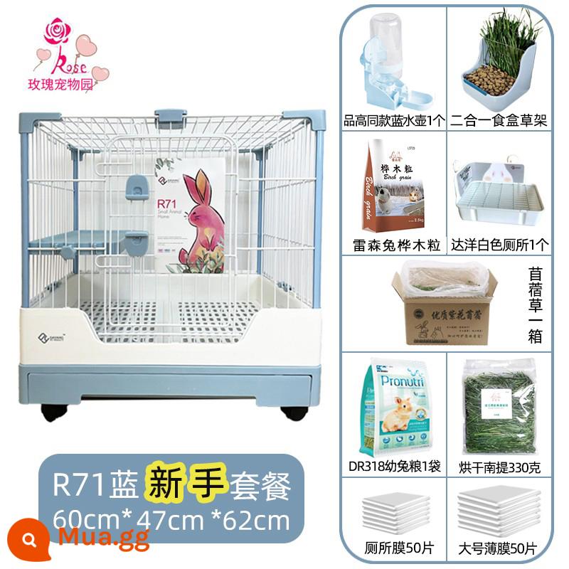 Lồng thỏ Dayang R81 ngăn kéo đôi chống lại con thỏ Năng hộ gia đình LỚN RABBIT LITCH Lợn tự động lồng phân Cage - Gói dành cho người mới chơi Dayang 71 Blue