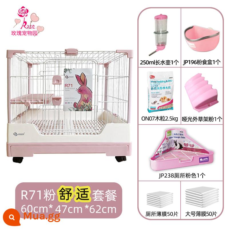 Lồng thỏ Dayang R81 ngăn kéo đôi chống lại con thỏ Năng hộ gia đình LỚN RABBIT LITCH Lợn tự động lồng phân Cage - Gói tiện nghi màu hồng Burgundy 71