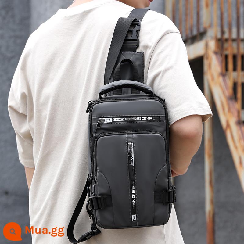 Túi nam 2021 BOYS BOYS CROSS -SHOULDER Túi Messenger Trước khi ra ngoài, Túi ngực thông thường thủy triều đa chức - xám