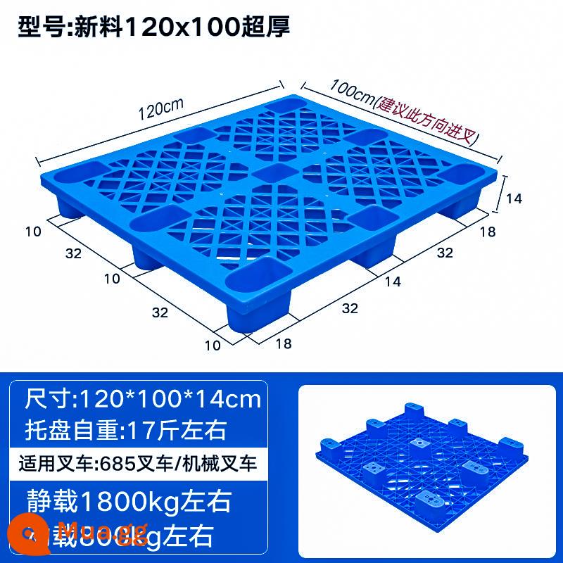 Xe nâng pallet nhựa kho pad bảng thẻ chống ẩm pallet hàng hóa kệ lưu trữ pad kho bảng nền tảng xếp chồng siêu thị - Chất liệu mới 1.2*1m*0.14m siêu dày