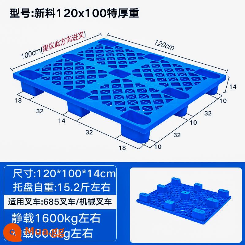 Xe nâng pallet nhựa kho pad bảng thẻ chống ẩm pallet hàng hóa kệ lưu trữ pad kho bảng nền tảng xếp chồng siêu thị - Chất liệu mới dày 1,2*1m*0,14m