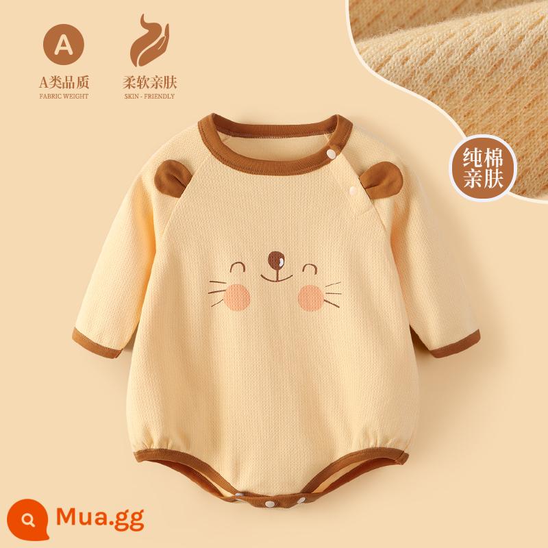 Đồ sơ sinh modomoma quần áo trẻ em quần áo thu đông nam nữ bé cotton nguyên chất dài tay giản dị túi xì quần áo - Bobo Lion [quần áo che tai [màu vàng]]