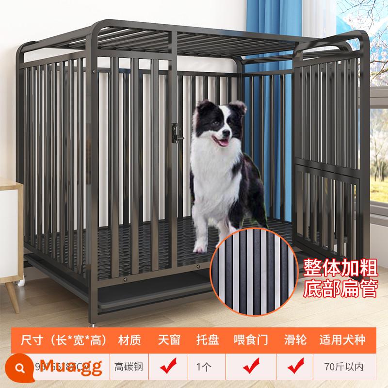 Chuồng chó lớn chó Border Collie chuyên dụng Labrador đa năng cỡ trung full ống vuông thú cưng có vệ sinh tách ngoài trời - Loại D [đen] ống vuông sáu cạnh "95*65*85" ❤Đậm