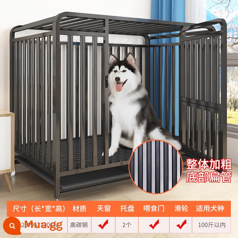 Chuồng chó lớn chó Border Collie chuyên dụng Labrador đa năng cỡ trung full ống vuông thú cưng có vệ sinh tách ngoài trời - Model D [đen] ống vuông sáu cạnh "125*95*110" ❤Mẫu ảnh chính