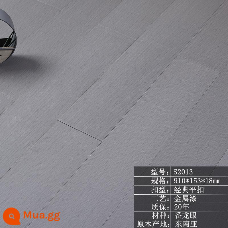 Nguyên chất sàn gỗ đặc nhà đăng nhập đĩa đậu King Kong gỗ tếch nhãn màu xám nhạt sàn gỗ nhà máy bán hàng trực tiếp - Model: Sơn kim loại S2013