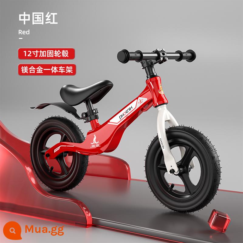 Xe thăng bằng Phoenix trẻ em không bàn đạp 1-3-6 tuổi xe trượt Scooter bé xe yoyo xe trượt scooter tự hành nam nữ - Bánh xe tích hợp PU hợp kim magiê 12 inch [Đỏ Trung Quốc] Chiều cao 90-125