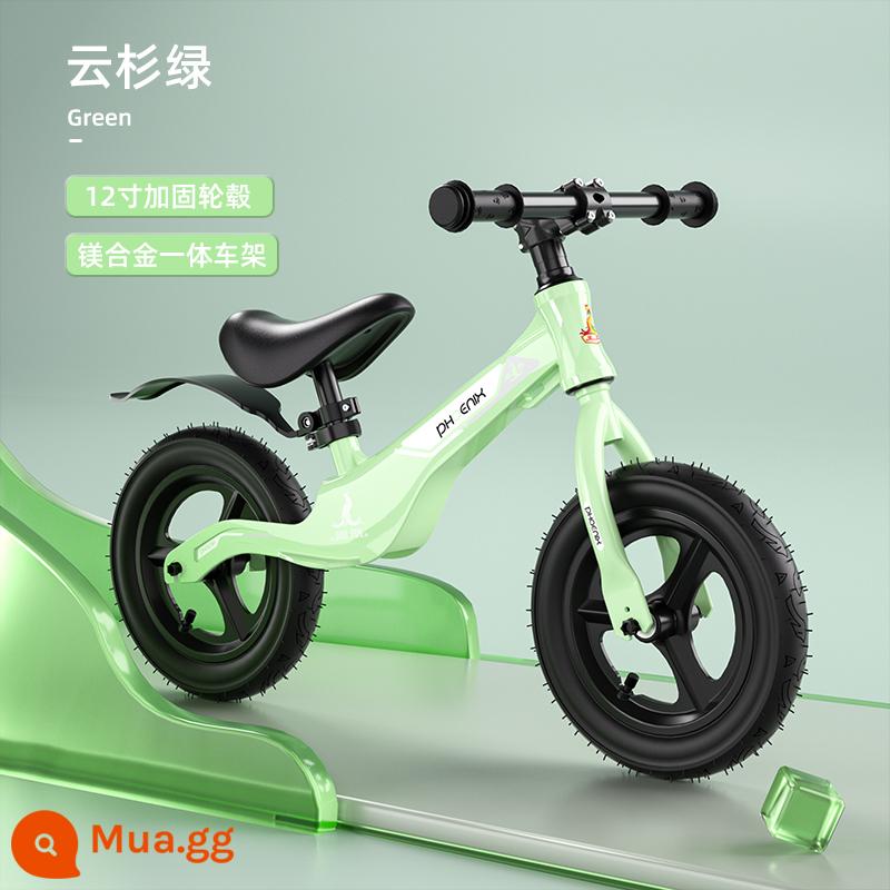 Xe thăng bằng Phoenix trẻ em không bàn đạp 1-3-6 tuổi xe trượt Scooter bé xe yoyo xe trượt scooter tự hành nam nữ - Bánh xe tích hợp PU hợp kim magiê 12 inch [Xanh vân sam] Chiều cao bánh xe 90-125