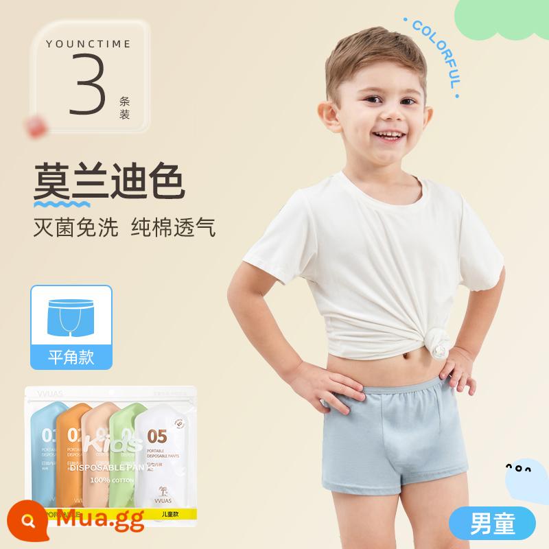 Quần lót trẻ em dùng một lần cotton nguyên chất vô trùng quần đùi bé trai và bé gái không cần giặt khử trùng phù hợp với du lịch quần dùng một lần hàng ngày - Phong cách boxer bé trai [1 ​​gói/3 miếng] cotton nguyên chất tiệt trùng