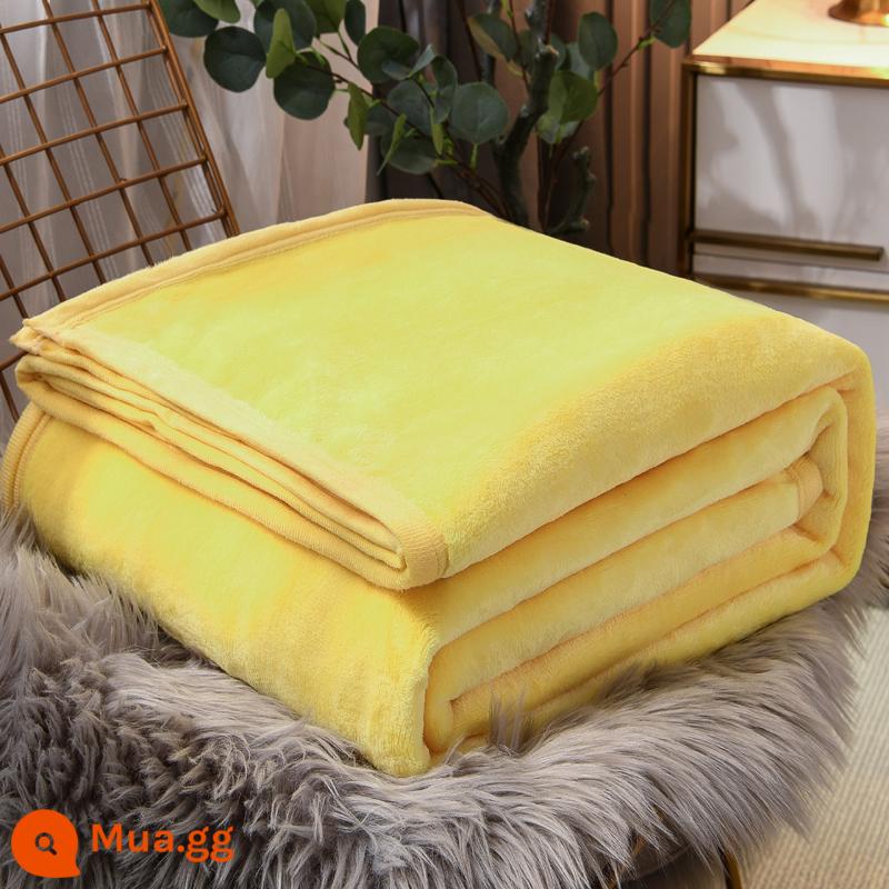 Dép Nỉ San Hô Chăn Giường Chăn Khăn Chần Gòn Sofa Chăn Ngủ Trưa Văn Phòng Chăn Mùa Đông Dày Tấm - màu vàng