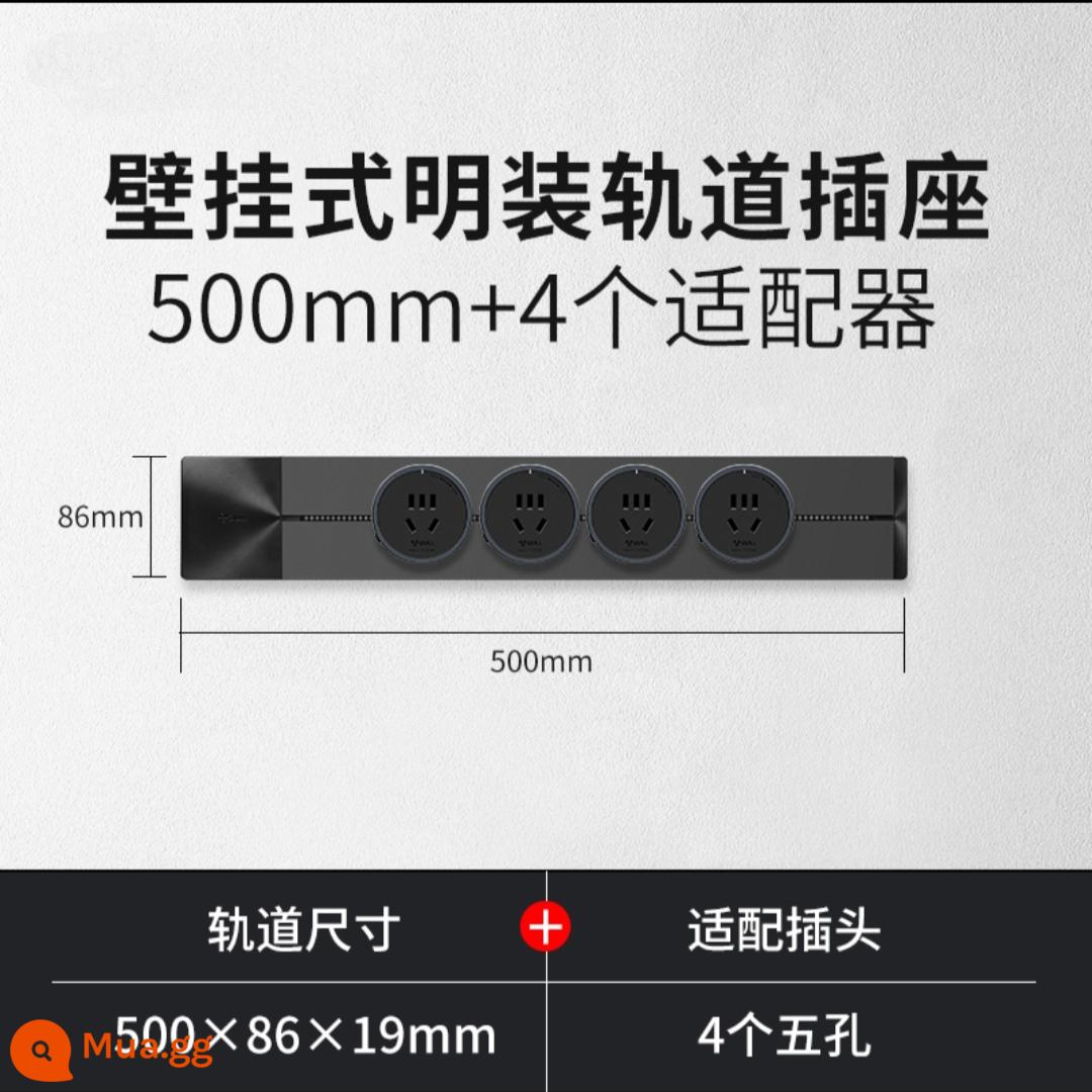 Bò Treo Tường Theo Dõi Ổ Cắm Điện Rời Gia Đình Nhà Bếp Đa Năng Không Dây Công Tắc Cắm Chính Thức Xác Thực - 50 cm bề mặt màu đen gắn 4 năm lỗ