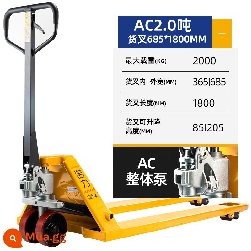 Xe nâng thủy lực bằng tay Noli 2 tấn 3 tấn chính hãng pallet mở rộng sàn gia súc xếp dỡ nhỏ - Phải chọn xe tải mở rộng Noli AC 2 tấn 685*1800mm (bánh xe nylon/PU), các bạn lưu ý nhé