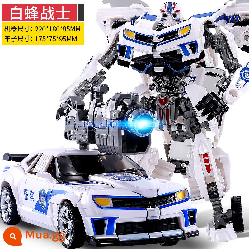 Biến Dạng Xe Ô Tô Đồ Chơi King Kong Robot Bumblebee Optimus Cậu Bé Chu Khủng Long Đỏ Nhện Hợp Kim Trẻ Em Chính Hãng - Chiến binh xe cảnh sát 22 cm - với pháo lượng tử di động