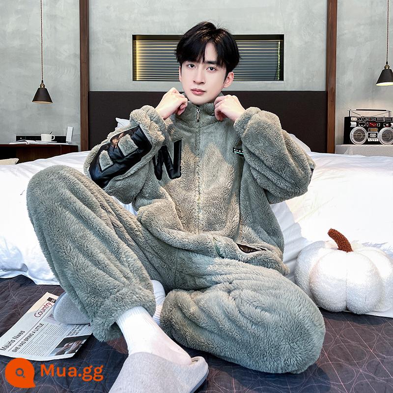 Pyjamas nam mới mùa thu và mùa đông san hô dày đặc trưng cho đàn ông trẻ tuổi mặt bích dịch vụ tại nhà mùa đông nam - lSZM002