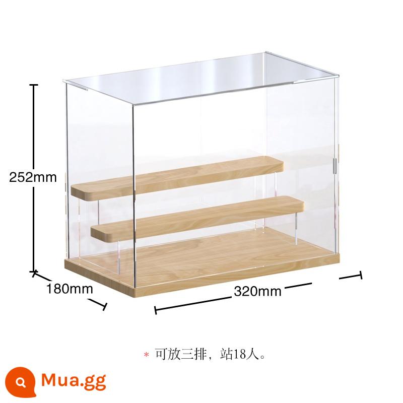 Acrylic Mù Hộp Bảo Quản Đỡ Bong Bóng Mart Popmart Bước Bụi Molly Mô Hình Hộp Trưng Bày - [Kích thước lớn] 2 dãy cầu thang, 3 tầng