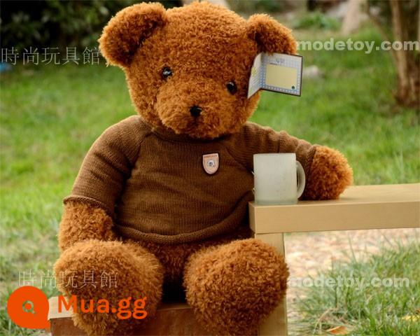 Sang trọng Teddy Bear Doll Ragdoll Doll Hug Bear Large - Áo Len Nâu Gấu Nâu