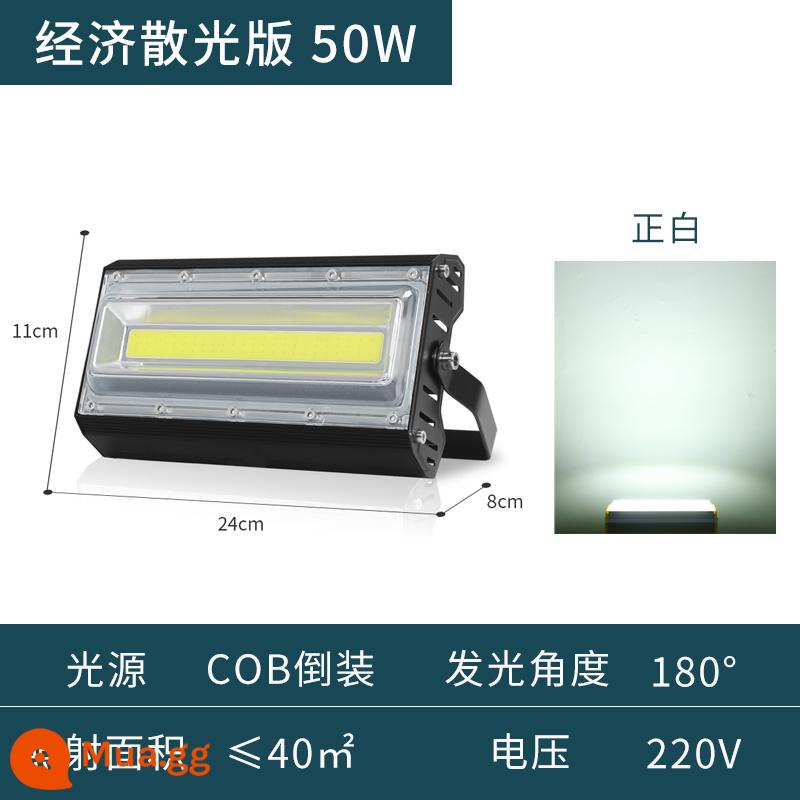 đèn led chiếu sáng công trường siêu sáng chống thấm nước ngoài trời đèn trang trí ngoài trời dự án đèn chiếu đèn chiếu công suất cao - Kinh tế phiên bản loạn thị 50W ánh sáng trắng mát