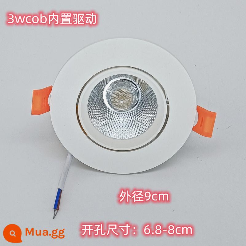 Đèn LED Âm Trần Nhúng COB Hộ Gia Đình Lỗ Đèn Downlight 3W7W Cửa Hàng Trung Tính Thương Mại Siêu Sáng Hoàn Màu Cao - 3wcob đường kính ngoài 9 lỗ khoan 7-8cm nhận xét màu sáng tích hợp driver