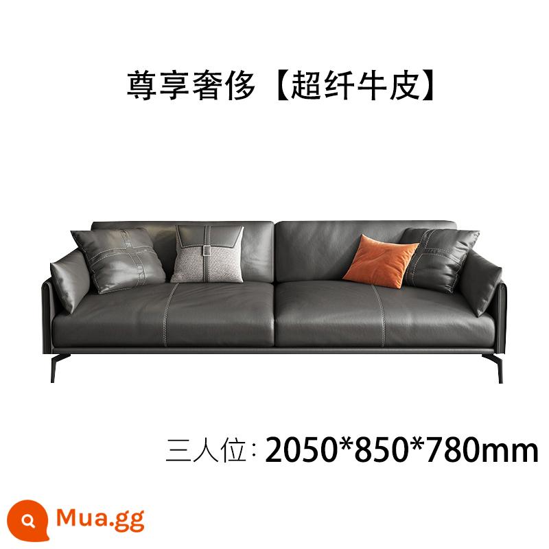 Sofa văn phòng bàn cà phê kết hợp bộ tiếp tân đơn giản hiện đại tiếp tân kinh doanh ánh sáng da sang trọng ba người phong cách Ý - Ba người [da bò sợi nhỏ sang trọng] Đắt một chút nhưng rất tốt