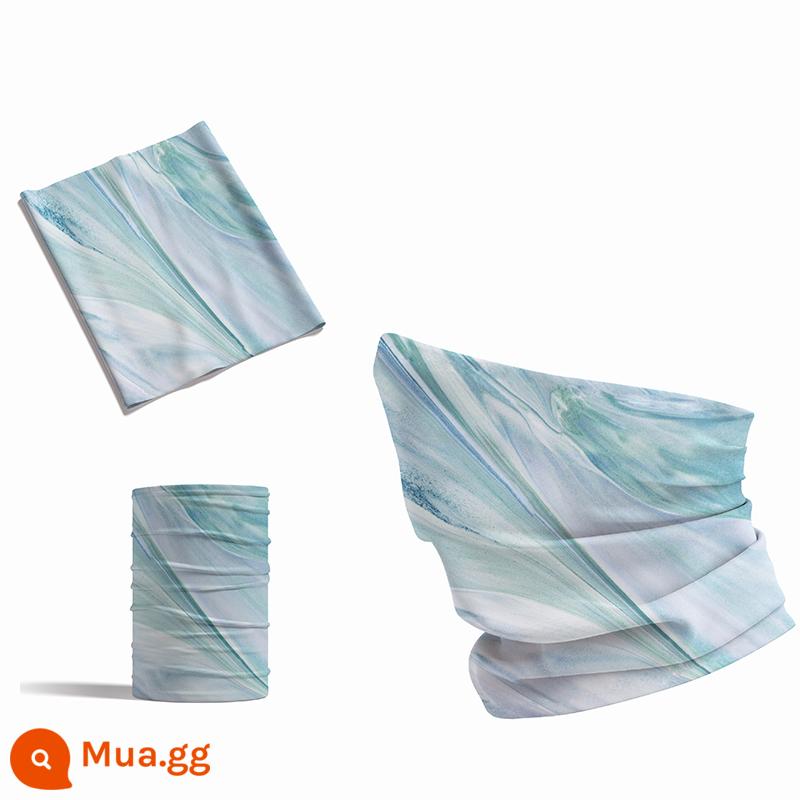 Mặt nạ kem chống nắng ngoài trời mát mẻ Magic Headscarf Ice Silk cổ chống -uv nam - tranh sơn dầu màu xanh