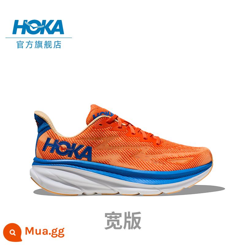 Giày chạy bộ nam HOKA ONE ONE Clifton 9 Clifton 9 C9 đệm, đàn hồi, nhẹ và thoáng khí - Phiên bản toàn cam sáng/hồng