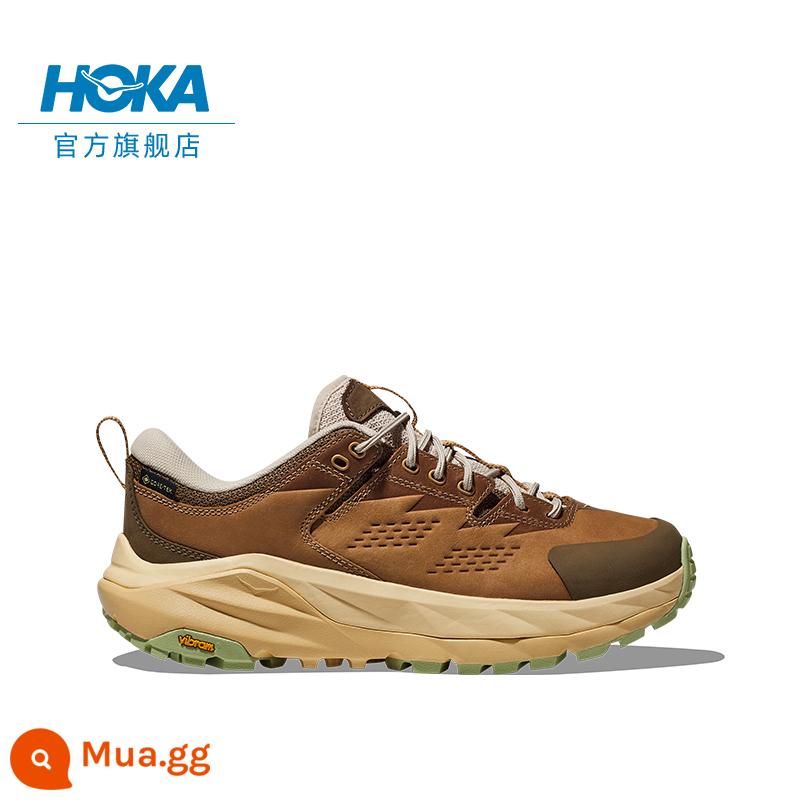 HOKA ONE ONE nam nữ thu đông KAHA 2 giày leo núi cổ thấp KAHA2 LOW GTX phiên bản chống nước ngoài trời - Màu lúa mì/Xám nâu (Phiên bản đặc biệt) – Kiểu dáng Nam và Nữ