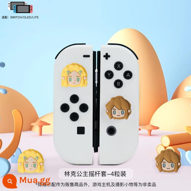 Bộ chuyển đổi Nintendo nắp rocker NS tay cầm màn hình oled mèo vuốt rocker vỏ bảo vệ Lite chủ đề hoạt hình - Switch Link Princess Rocker Hat/4 gói