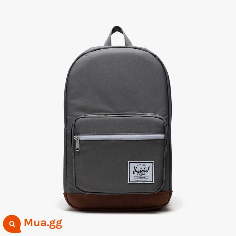 Herschel Hexing Pop Quiz Campus Ba lô cặp đôi Ba lô công sở Túi sinh viên Ba lô đại học - Đá xám