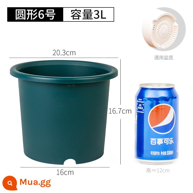 IRIS nhựa điều khiển rễ gallon nồi Alice deepot miệng tròn vàng cẩm tú cầu hoa hồng chậu hoa nhựa - Số 6 Xanh Quân Đội