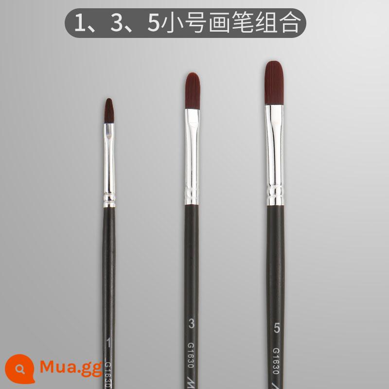 Marley nylon gouache brush wine red vịt lưỡi bàn chải sơn dầu acrylic bột màu màu nước bút màu sinh viên nghệ thuật đặc biệt que dài nylon hàng bút G1630 vật liệu vẽ cọ - Bút lông vịt nylon/3 miếng số đơn (1+3+5#)