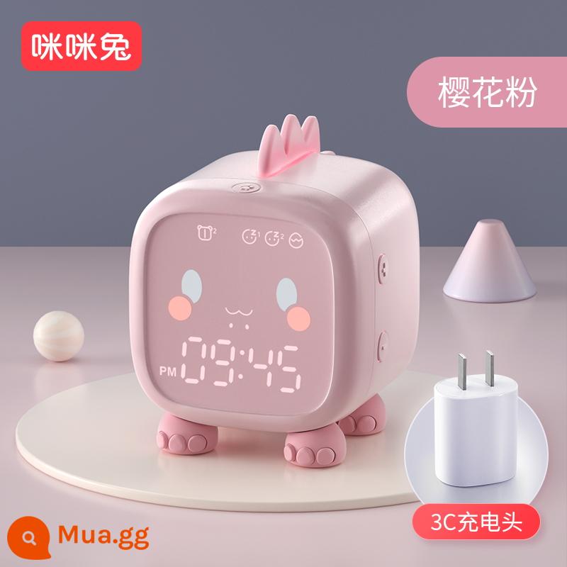 Mimi Rabbit 2022 Đồng hồ báo thức mới Học sinh Chuyên về Thức dậy Trẻ em, Cậu bé gái dễ thương Đồng hồ báo thức thông minh Thỏ thông minh - Sakura Pink-Khủng Long Nhỏ