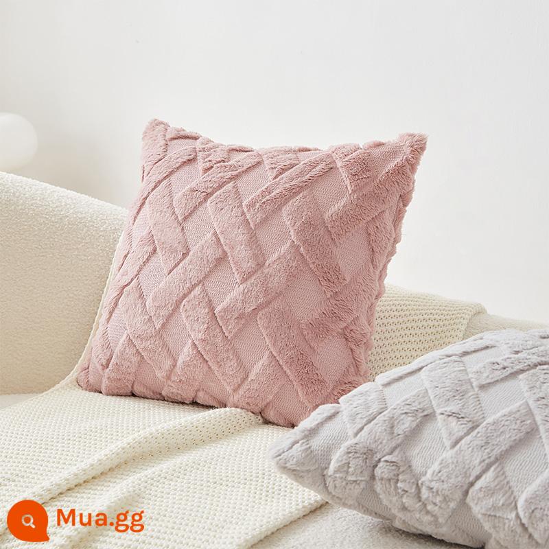 Mèo cảm giác gối mùa thu đông sang trọng kem ins sofa phòng khách eo gối đầu giường cotton áo gối đầu giường gối đệm - Gối màu hồng Munich