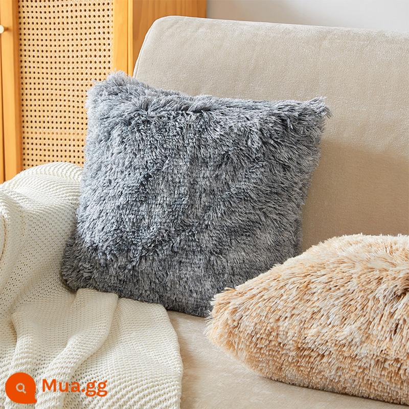 Mèo cảm giác gối mùa thu đông sang trọng kem ins sofa phòng khách eo gối đầu giường cotton áo gối đầu giường gối đệm - Gối màu xám Dương Sóc