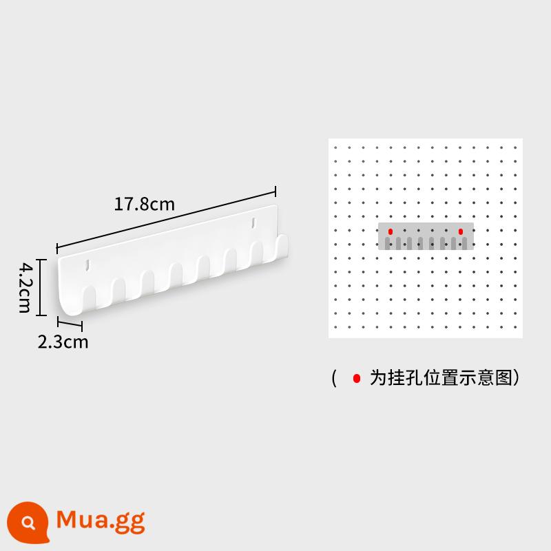 Bảng đục lỗ để bàn nhà bàn học để bàn ký túc xá dọc lưu trữ phân vùng kệ bàn phụ kiện không đục lỗ - Màu Trắng Sữa [Móc Hàng Đa Năng 8 Móc]