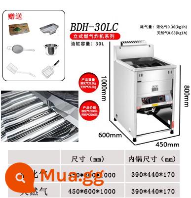 Leopard Ding máy tính để bàn nồi chiên gas hai thanh được kiểm soát nhiệt độ máy chiên chuỗi gà chặt máy thương mại gas hóa lỏng lò chiên gà gian hàng máy rán - Nồi chiên gas ống thẳng 30L