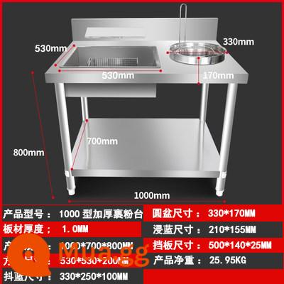 800 loại bàn tẩm bột dày hướng dẫn sử dụng bàn tẩm bột bằng thép không gỉ máy tẩm bột gà rán/máy tẩm bột bánh mì kẹp thịt thiết bị gà rán - Bàn sơn tĩnh điện loại 1000 dày 1.0