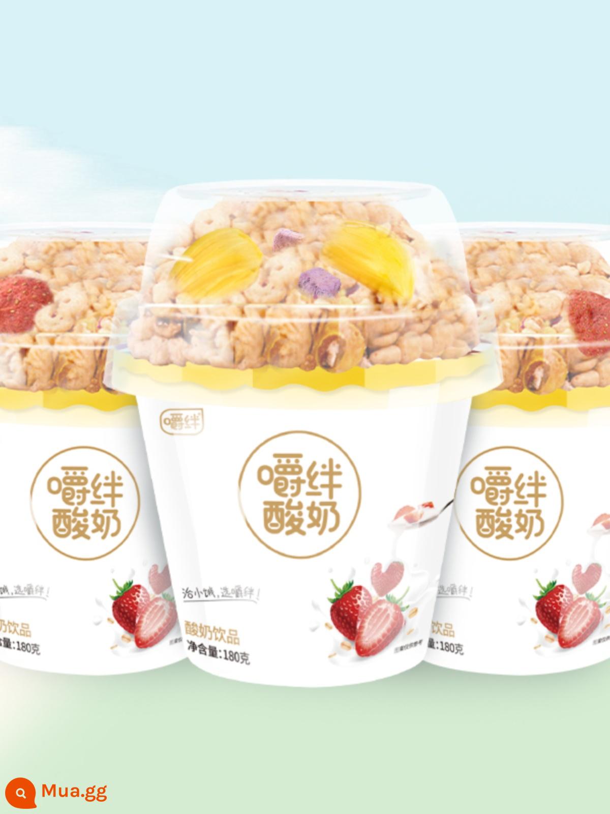 Nhai sữa chua Mô hình nổ rung động dụng ăn sữa chua bột yogurt Bữa ăn lớn thay thế phụ nữ mang thai hộp đầy đủ hộp sữa chua - 210g cốc lớn dâu 3 + mít 3