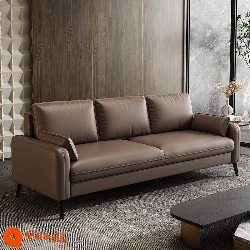 Sofa Bắc Âu phòng khách căn hộ nhỏ phòng ngủ phòng khách internet người nổi tiếng đôi căn hộ nhỏ cho thuê ghế sofa - Da sợi màu nâu, chống trầy xước, chống mài mòn và chống mèo cào