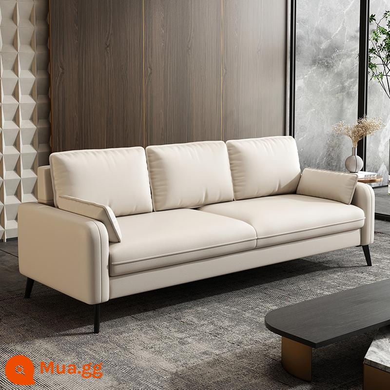 Sofa Bắc Âu phòng khách căn hộ nhỏ phòng ngủ phòng khách internet người nổi tiếng đôi căn hộ nhỏ cho thuê ghế sofa - Da sợi trắng nhạt, chống trầy xước, chống mài mòn và chống mèo cào