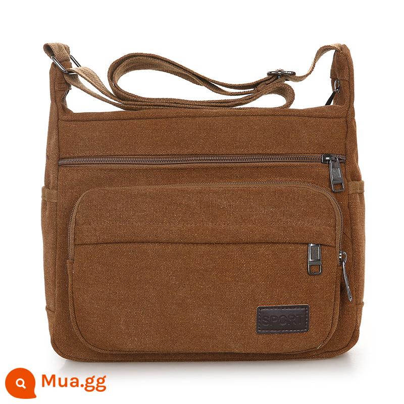 2021 Mới Túi Vải Nam Satchel Túi Nam Túi Thể Hiện Túi Nam Ba Lô Công Suất Lớn Messenger túi Đeo Vai - Yunzhi 8895 màu nâu