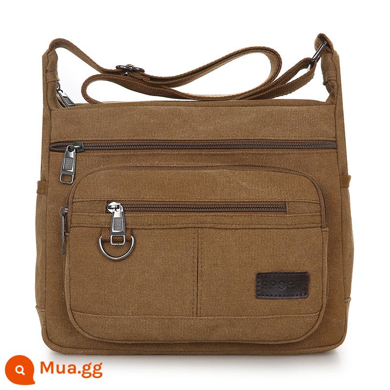 2021 Mới Túi Vải Nam Satchel Túi Nam Túi Thể Hiện Túi Nam Ba Lô Công Suất Lớn Messenger túi Đeo Vai - Yunzhi 9964 màu nâu