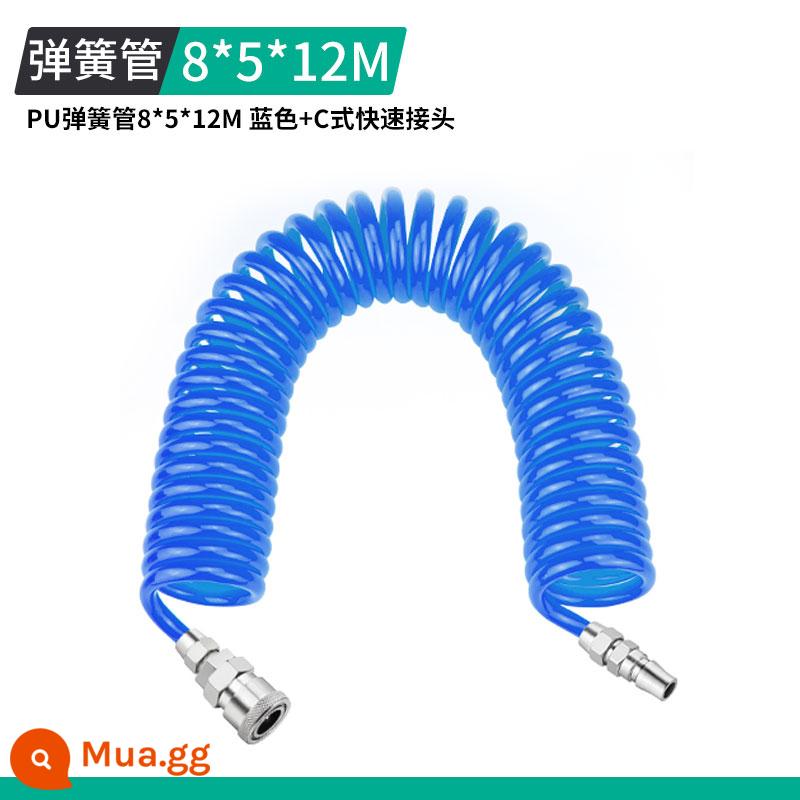 Khí Nén Cao Cấp Elico Súng Thổi Bụi Dụng Cụ Thổi Bụi Động Cơ Kéo Dài Thổi Áp Suất Không Khí Súng Bơm Không Khí Thổi Bồ hóng - Ống lò xo PU 8*5 12m xanh (mua 5 tặng 1)