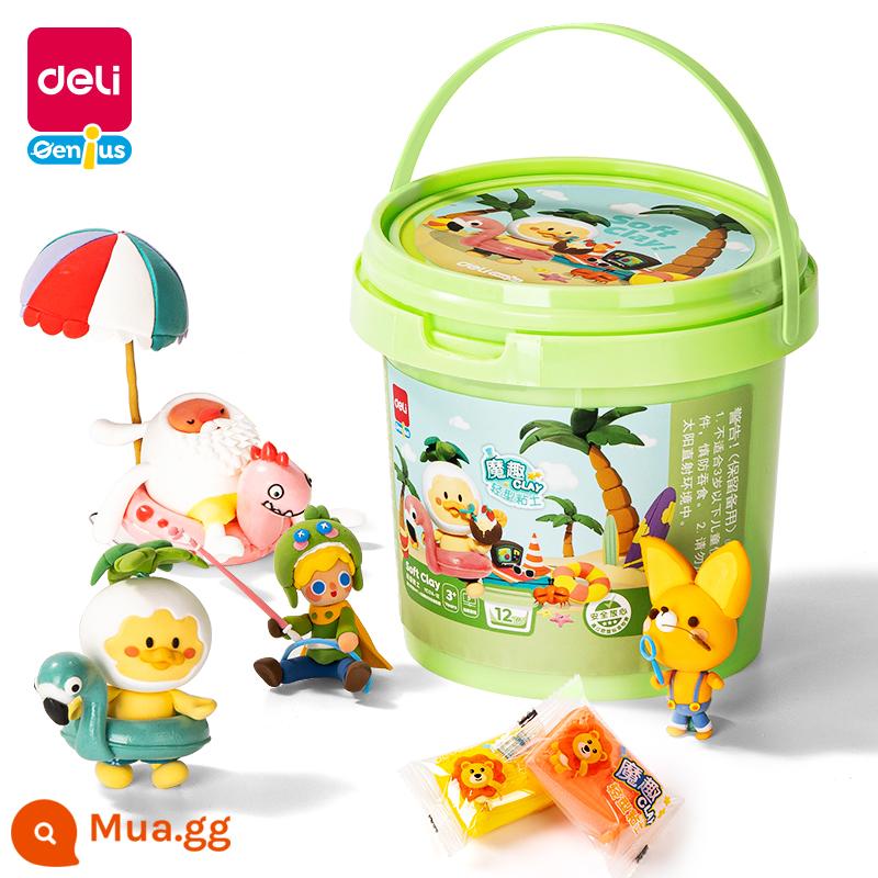 Deli đất siêu nhẹ không độc hại nạp 12 màu 24 màu 36 màu trẻ em mẫu giáo plasticine an toàn thủ công vật liệu tự làm dụng cụ đất sét học sinh tiểu học bộ đồ chơi bùn màu không gian - 12 thùng màu trong 1 thùng