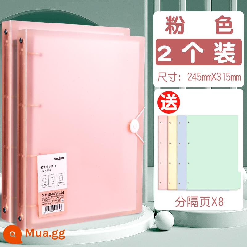 Đục lỗ 4 lỗ a4 mạnh mẽ Dụng cụ giao hàng kẹp tờ rơi 4 lỗ lưu trữ thư mục tờ rời 4 lỗ kẹp sách trong suốt kẹp giấy kẹp thông tin sách hoàn thiện giấy kiểm tra vỏ tạo tác chèn túi kẹp giấy dung lượng lớn - 2 miếng [hồng] + 8 trang riêng kèm theo