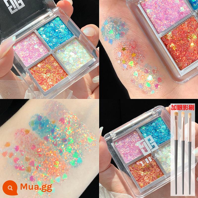 Sân khấu trẻ em trang điểm sequins phấn mắt gel lấp lánh bột pha lê siêu sáng bóng trang điểm mắt thể hiện mỹ phẩm không độc hại - 03#Elven Realm+★Cọ phấn mắt