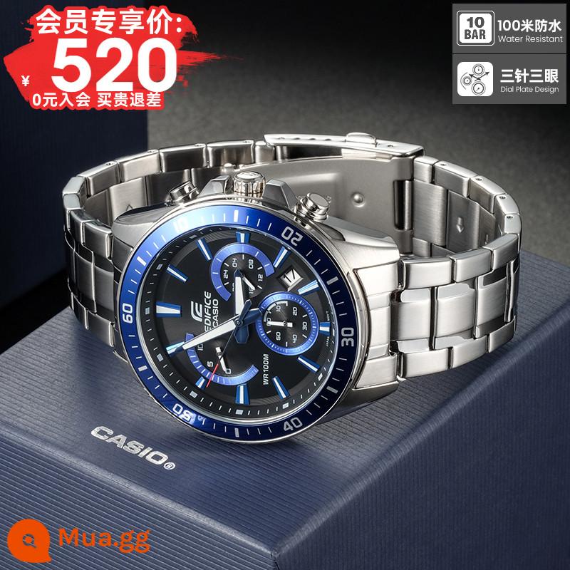 Đồng hồ CASIO Nam 2022 Chính hãng Business Sports Men's Waterproof Limited Quartz Men's Watch EFV-540D - [Liên hệ bộ phận chăm sóc khách hàng và được hoàn tiền] 3.EFR-552D-1A2 [Ba mắt và ba tay, quay số đa chức năng]