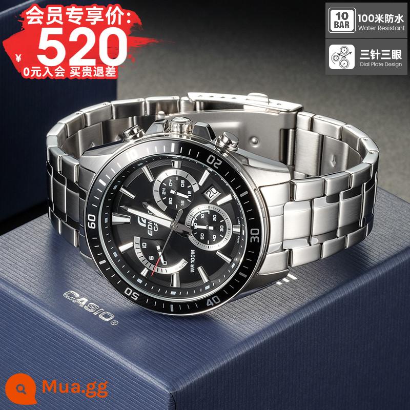 Đồng hồ CASIO Nam 2022 Chính hãng Business Sports Men's Waterproof Limited Quartz Men's Watch EFV-540D - [Liên hệ bộ phận chăm sóc khách hàng và được hoàn tiền] 4.EFR-552D-1A [Ba mắt và ba tay, quay số đa chức năng]