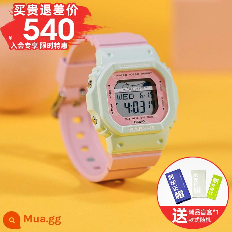 Đồng hồ CASIO nữ babyg chính hãng thời trang đích thực hình vuông học sinh thể thao đồng hồ điện tử BLX-565 - 2.BLX-565-3 [Kết hợp màu tương phản, chức năng thủy triều]