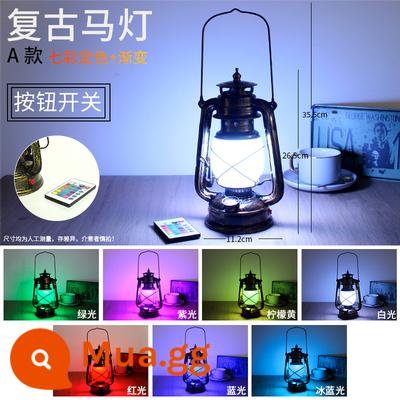 Sạc Đèn Led Thanh Đèn Bàn Sắt Rèn Đèn Bàn Sáng Tạo Retro Thanh Cafe Dầu Hỏa Đèn Dầu Hỏa Đèn Thanh Đèn Ngủ - Loại A nhiều màu sắc cố định + bộ sạc [phiên bản điều khiển từ xa] Sạc nhanh Type-c