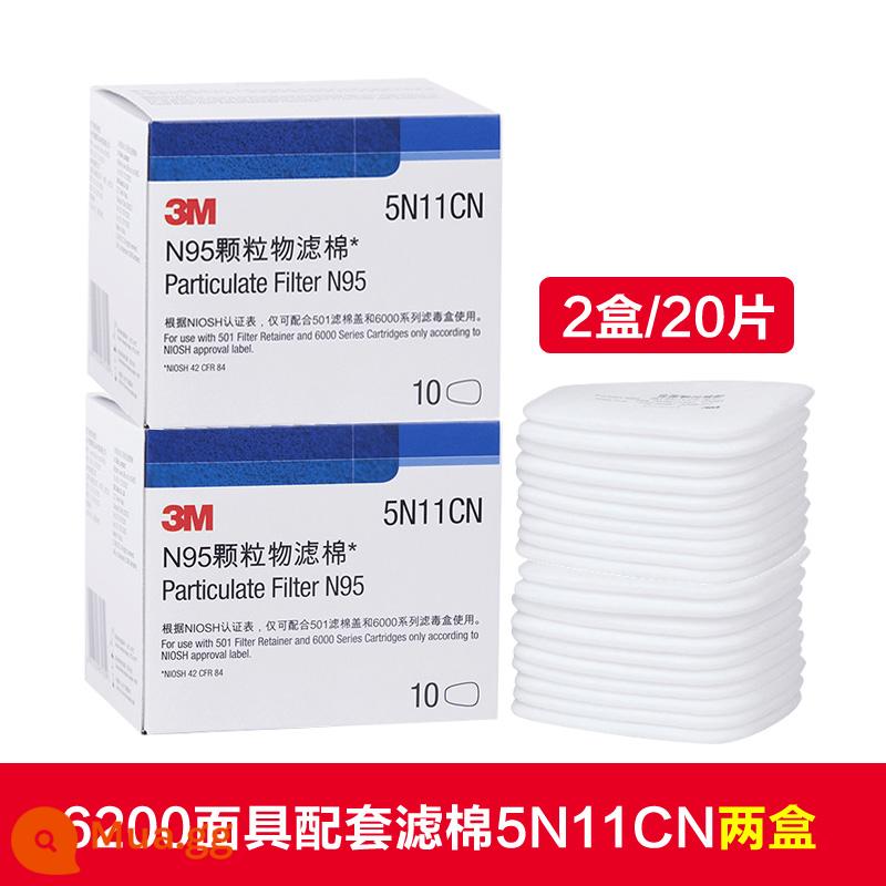 Mặt nạ phòng độc 3M 6200 mặt nạ bảo vệ miệng khí hóa học khí bụi công nghiệp phun sơn mặt nạ đầy đủ che bụi - Bông lọc 5N11CN [2 hộp]