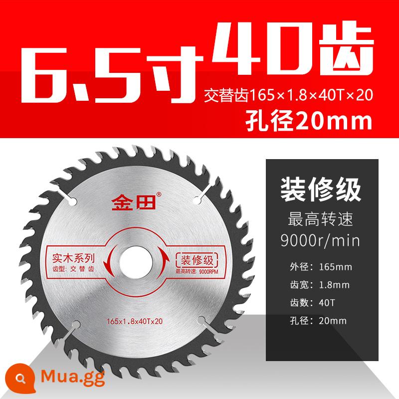 Jintian chế biến gỗ lưỡi cưa đặc biệt máy mài góc 4 inch máy cắt lưỡi cắt cưa cầm tay 5 inch 7 hợp kim 9 vòng tròn điện xác thực - Lưỡi cưa điện lithium 6,5 inch 165 × 1,8 × 40T × 20 6,5 inch